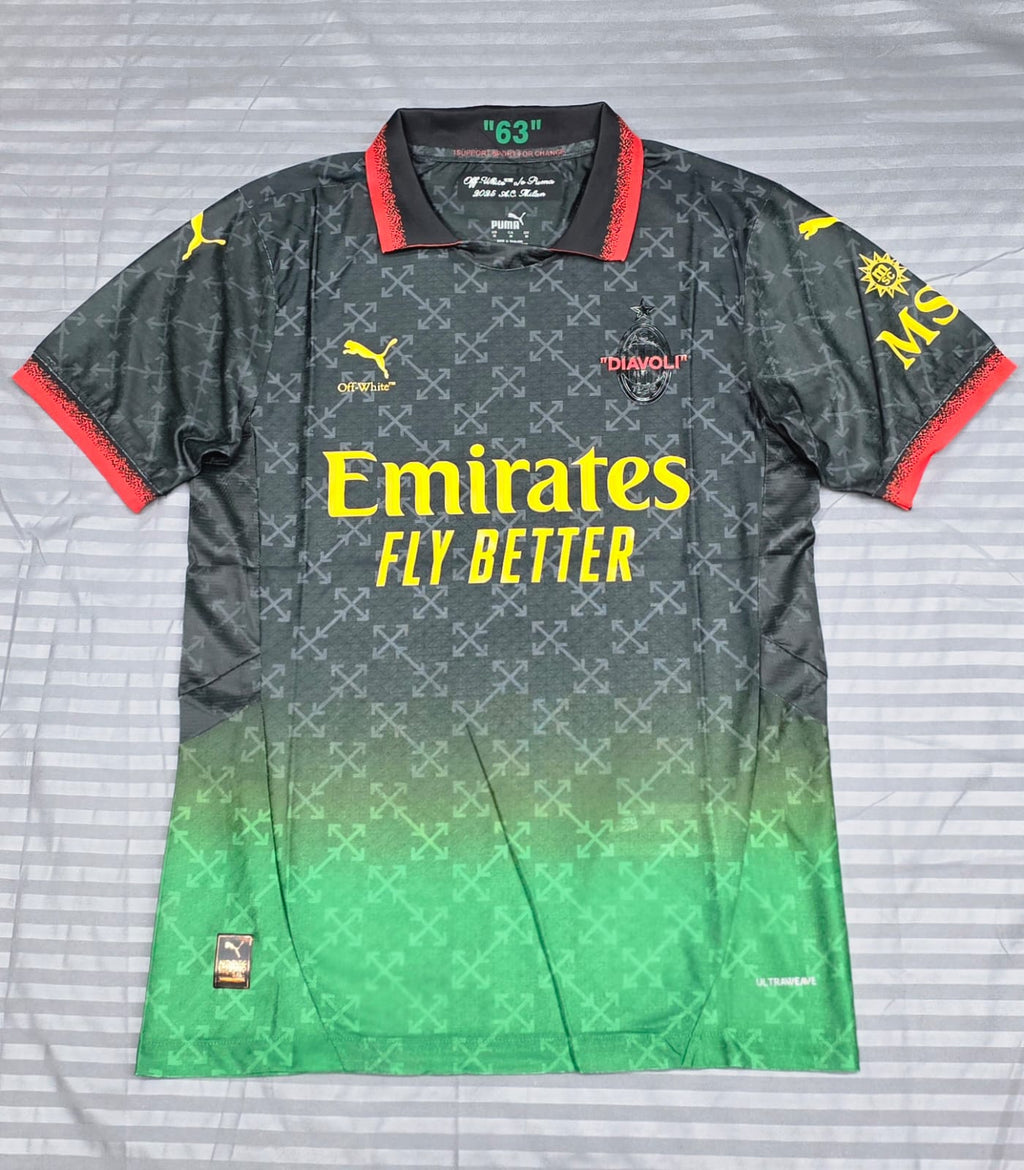Real Madrid Black & Green Graphic Jersey - Fan Version